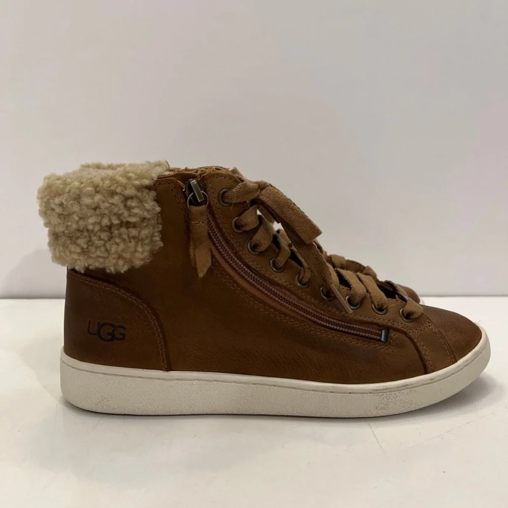 UGG Olive shearling cuff bootie sneaker